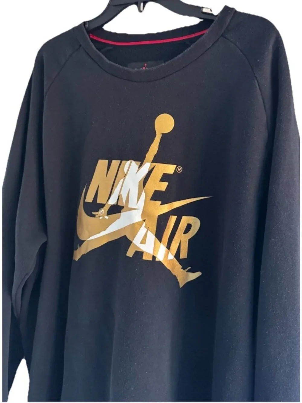 Nike Air Jordan Mens Sz 3XL Black Gold Silver Metallic Jumpman Fleece Sweatshirt
